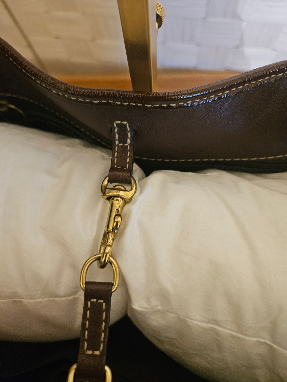 Coach Signature Jacquard Tote 10627 Brown Leather Trim Y2K Classic Signature C - Picture 5 of 11